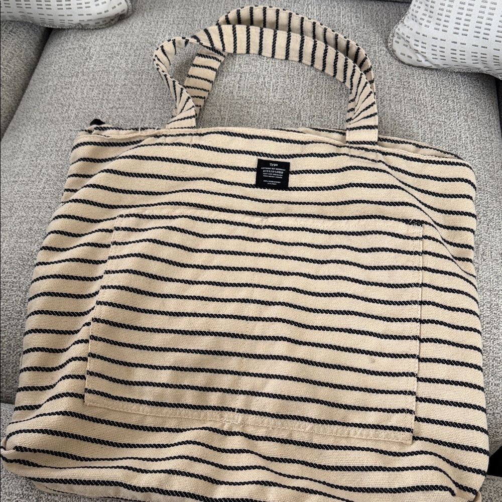 TYPO Striped Cream Tote
